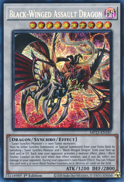 Black-Winged Assault Dragon [MP23-EN187] Prismatic Secret Rare | Arkham Games and Comics