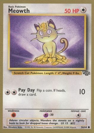 Meowth (56/64) (Gold Bordered Promo) [Jungle Unlimited] | Arkham Games and Comics