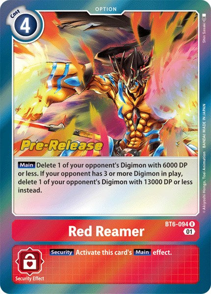 Red Reamer [BT6-094] [Double Diamond Pre-Release Cards] | Arkham Games and Comics