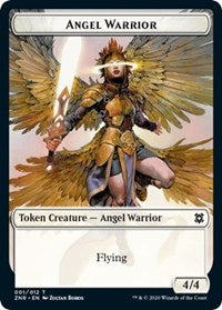 Angel Warrior // Goblin Construct Double-sided Token [Zendikar Rising Tokens] | Arkham Games and Comics