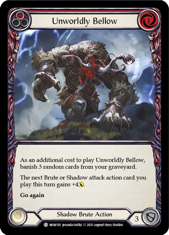 Unworldly Bellow (Red) [MON150-RF] (Monarch)  1st Edition Rainbow Foil | Arkham Games and Comics