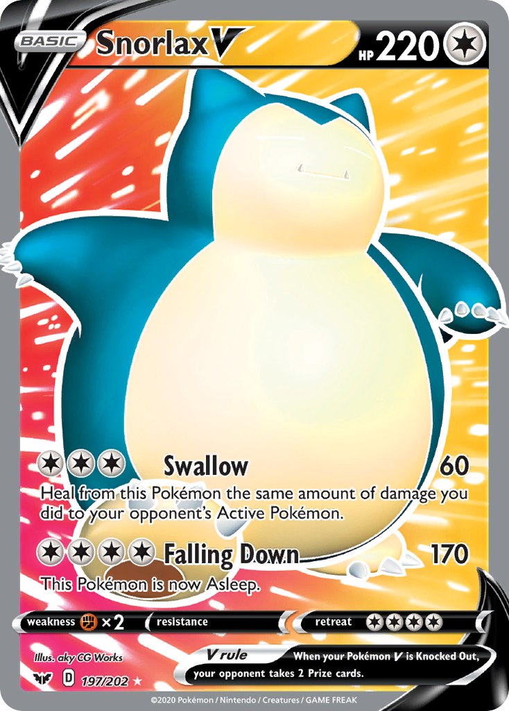 Snorlax V (197/202) [Sword & Shield: Base Set] | Arkham Games and Comics