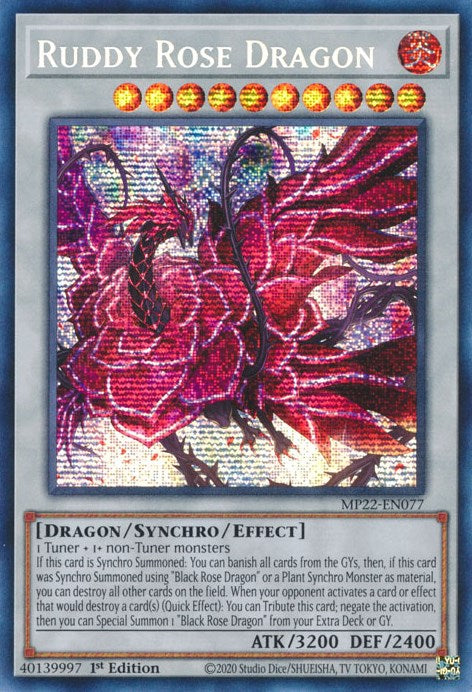 Ruddy Rose Dragon [MP22-EN077] Prismatic Secret Rare | Arkham Games and Comics