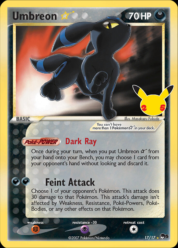 Umbreon (17/17) (Star) [Celebrations: 25th Anniversary - Classic Collection] | Arkham Games and Comics