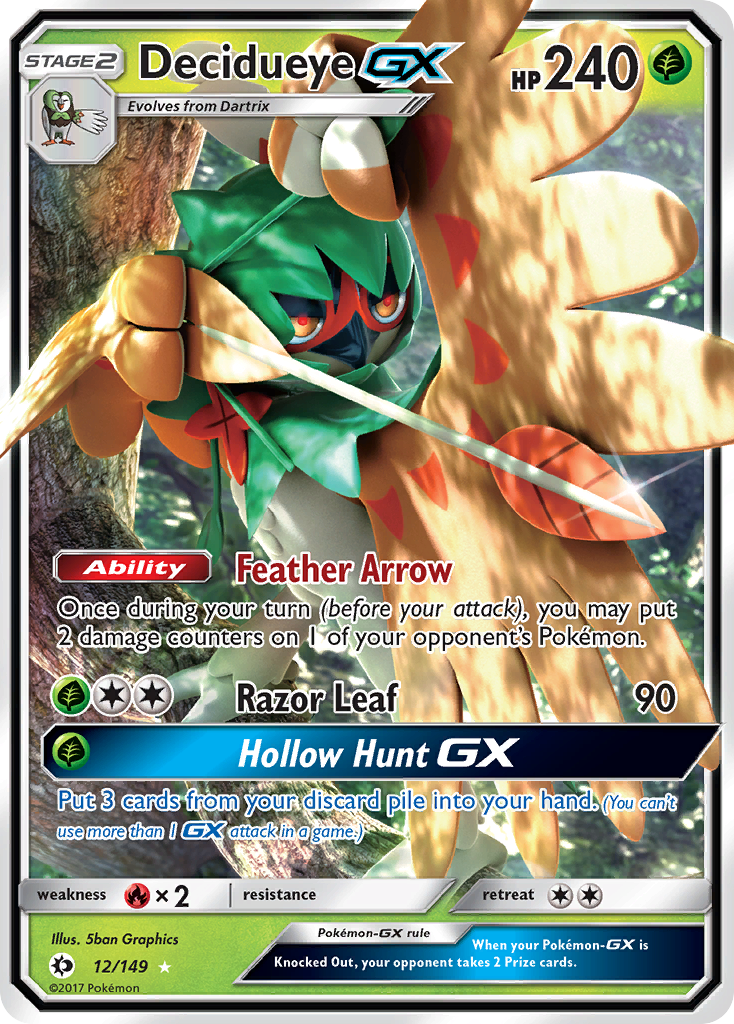 Decidueye GX (12/149) [Sun & Moon: Base Set] | Arkham Games and Comics