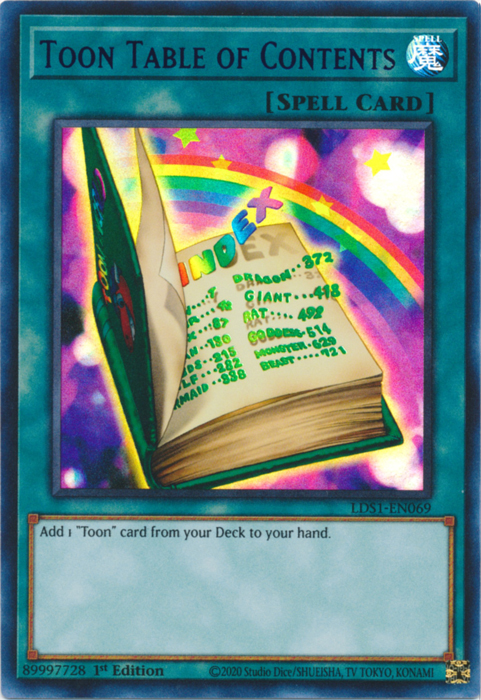 Toon Table of Contents (Purple) [LDS1-EN069] Ultra Rare | Arkham Games and Comics