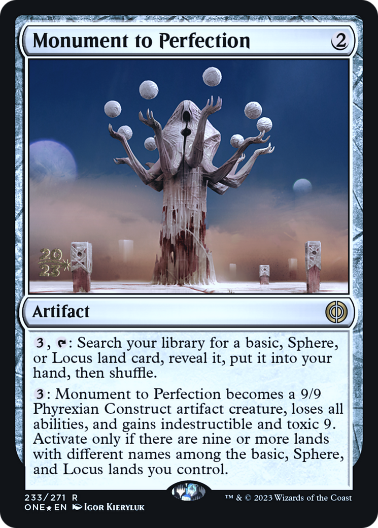 Monument to Perfection [Phyrexia: All Will Be One Prerelease Promos] | Arkham Games and Comics