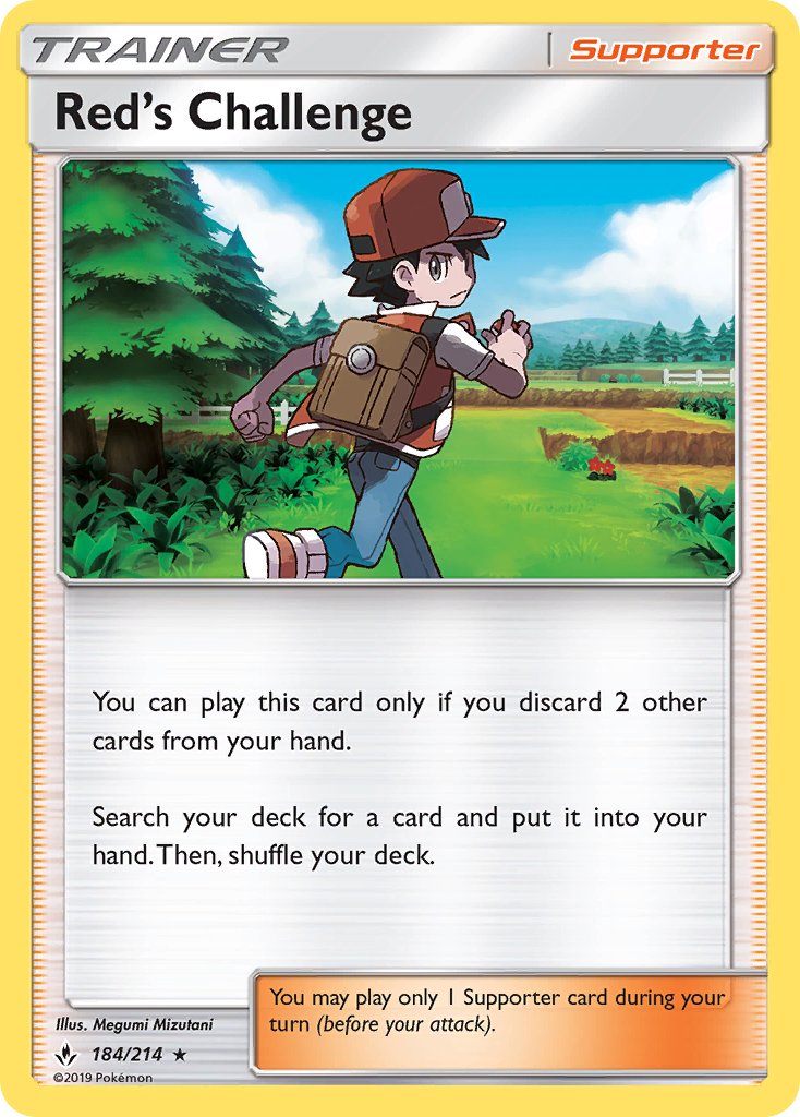 Red's Challenge (184/214) (Theme Deck Exclusive) [Sun & Moon: Unbroken Bonds] | Arkham Games and Comics