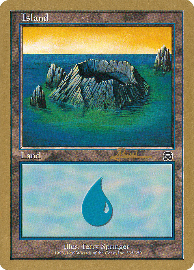 Island (335) (Antoine Ruel) [World Championship Decks 2001] | Arkham Games and Comics