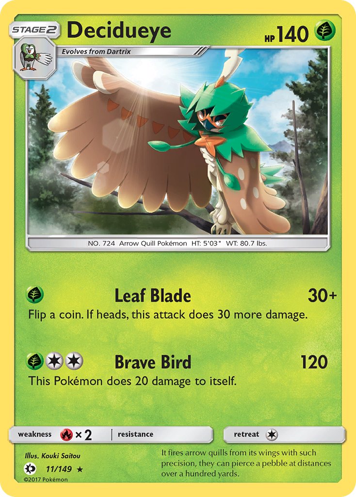 Decidueye (11/149) (Theme Deck Exclusive) [Sun & Moon: Base Set] | Arkham Games and Comics