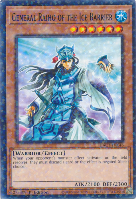 General Raiho of the Ice Barrier (Duel Terminal) [HAC1-EN046] Common | Arkham Games and Comics