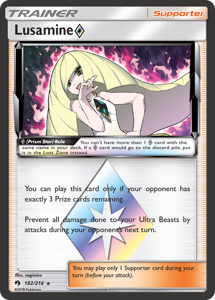 Lusamine (182/214) (Prism Star) [Sun & Moon: Lost Thunder] | Arkham Games and Comics