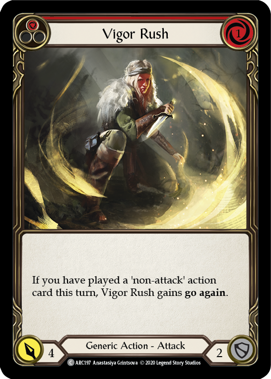 Vigor Rush (Red) [U-ARC197] (Arcane Rising Unlimited)  Unlimited Rainbow Foil | Arkham Games and Comics