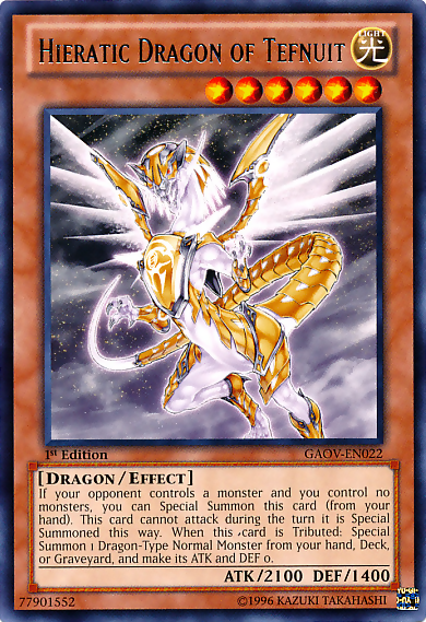 Hieratic Dragon of Tefnuit [GAOV-EN022] Rare | Arkham Games and Comics