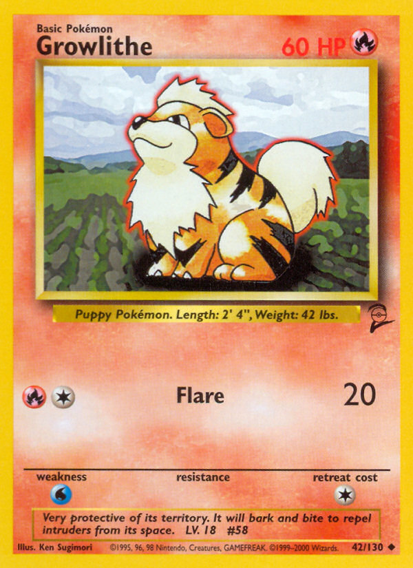 Growlithe (42/130) [Base Set 2] | Arkham Games and Comics