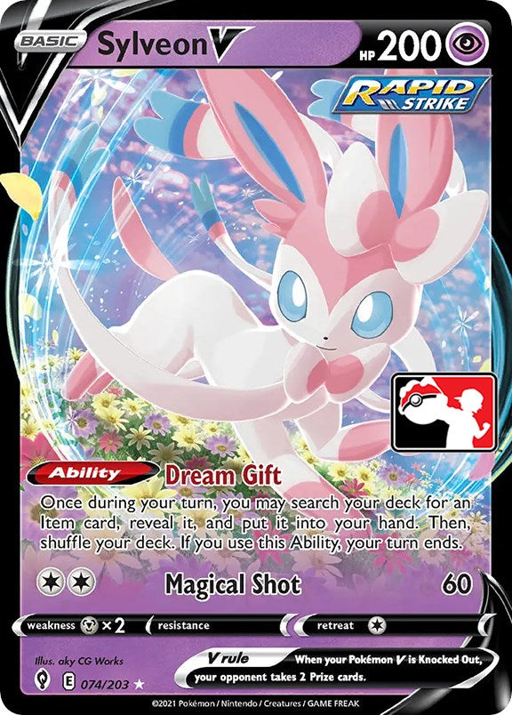 Sylveon V (074/203) [Prize Pack Series One] | Arkham Games and Comics