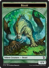 Beast (013) // Plant Double-sided Token [Commander 2018 Tokens] | Arkham Games and Comics