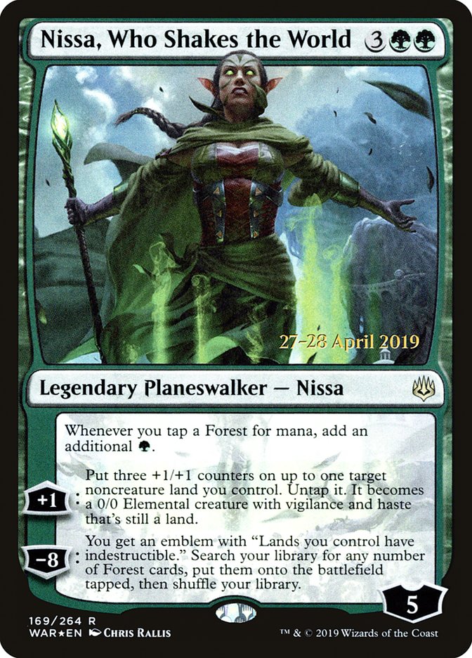 Nissa, Who Shakes the World  [War of the Spark Prerelease Promos] | Arkham Games and Comics