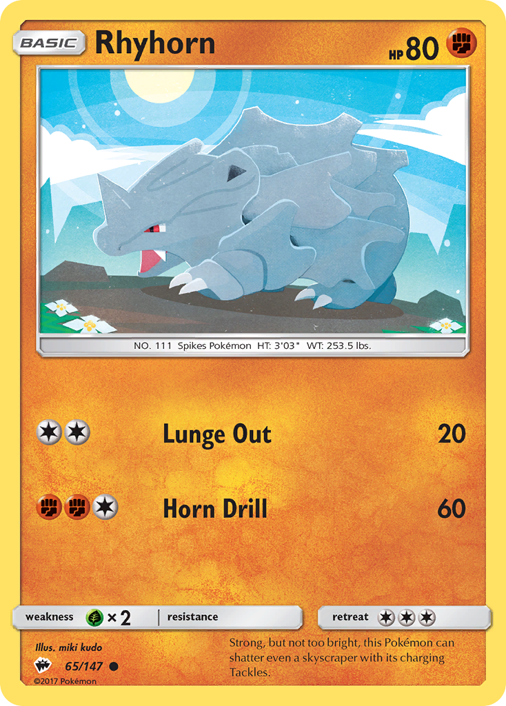 Rhyhorn (65/147) [Sun & Moon: Burning Shadows] | Arkham Games and Comics