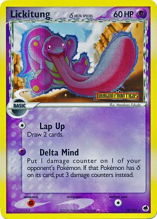 Lickitung (19/101) (Delta Species) (Stamped) [EX: Dragon Frontiers] | Arkham Games and Comics