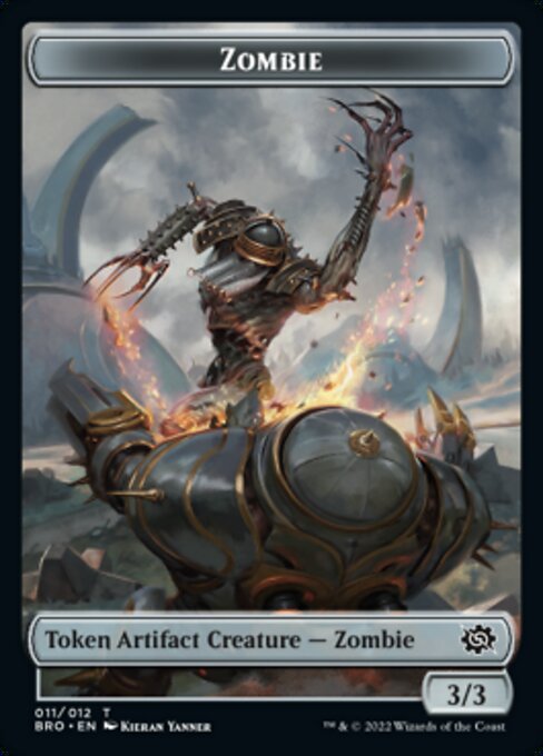 Powerstone // Zombie Double-Sided Token [The Brothers' War Tokens] | Arkham Games and Comics