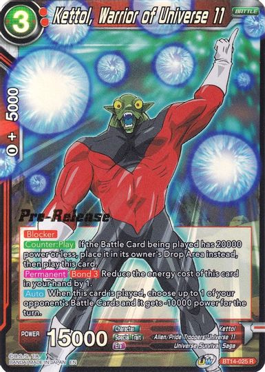 Kettol, Warrior of Universe 11 (BT14-025) [Cross Spirits Prerelease Promos] | Arkham Games and Comics