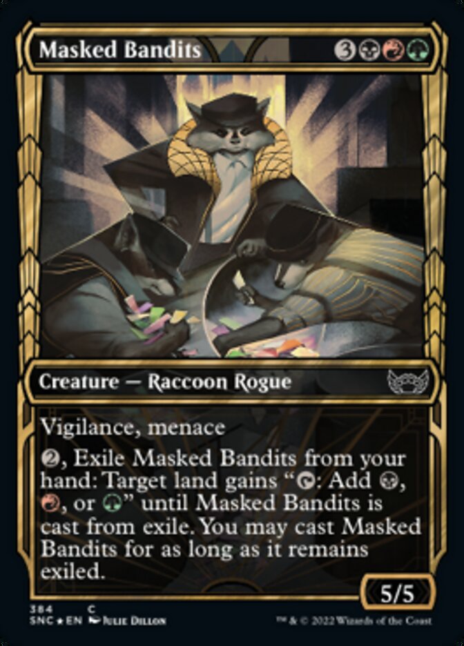 Masked Bandits (Showcase Golden Age Gilded Foil) [Streets of New Capenna] | Arkham Games and Comics