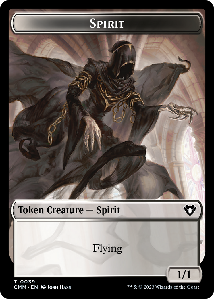 Spirit (0039) // Spider Double-Sided Token [Commander Masters Tokens] | Arkham Games and Comics