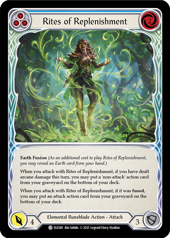 Rites of Replenishment (Blue) [ELE081] (Tales of Aria)  1st Edition Rainbow Foil | Arkham Games and Comics