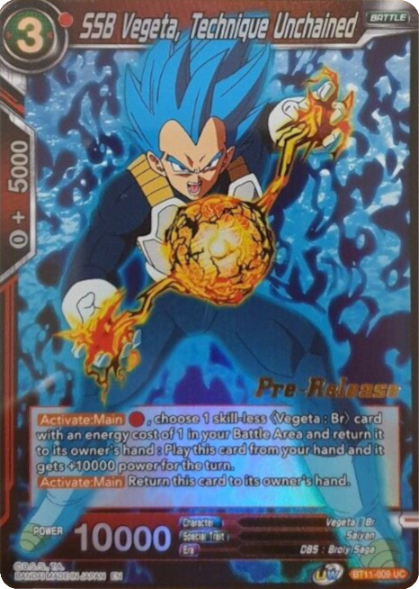 SSB Vegeta, Technique Unchained (BT11-009) [Vermilion Bloodline Prerelease Promos] | Arkham Games and Comics