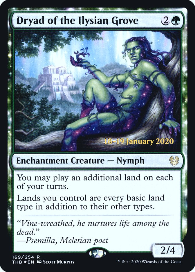 Dryad of the Ilysian Grove [Theros Beyond Death Prerelease Promos] | Arkham Games and Comics