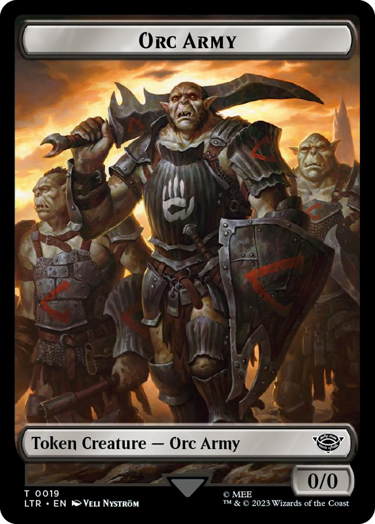 Orc Army (0019) // Food (0024) Double-Sided Token (Surge Foil) [The Lord of the Rings: Tales of Middle-Earth Tokens] | Arkham Games and Comics