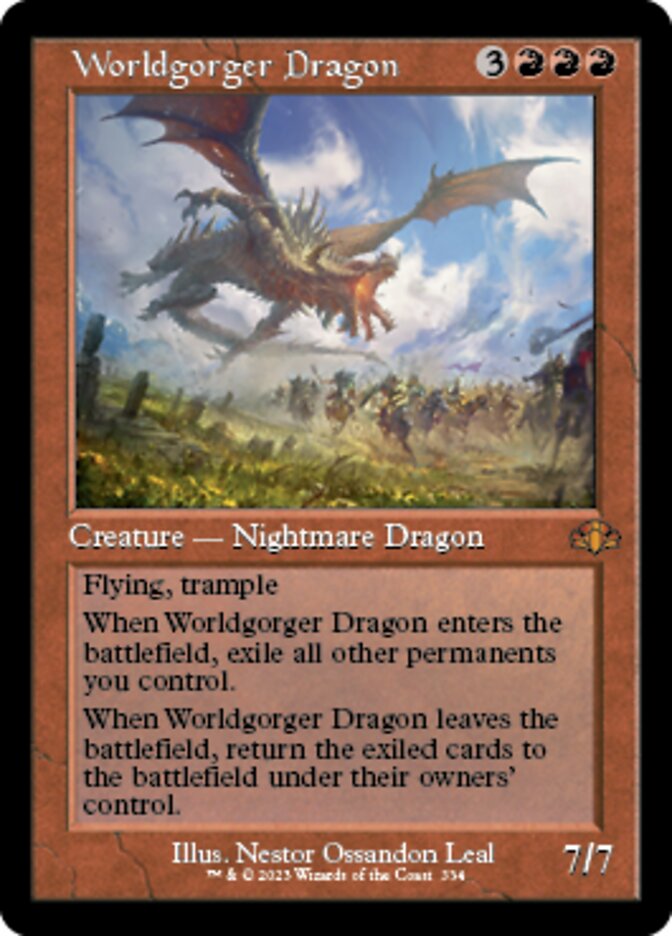 Worldgorger Dragon (Retro) [Dominaria Remastered] | Arkham Games and Comics