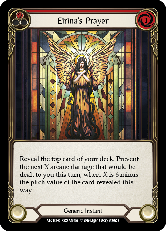 Eirina's Prayer (Red) [ARC173-R] (Arcane Rising)  1st Edition Rainbow Foil | Arkham Games and Comics