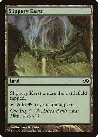 Slippery Karst [Duel Decks: Garruk vs. Liliana] | Arkham Games and Comics