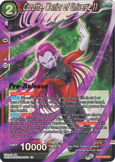 Cocotte, Warrior of Universe 11 (BT14-024) [Cross Spirits Prerelease Promos] | Arkham Games and Comics