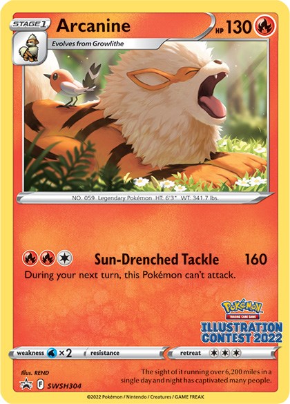 Arcanine (SWSH304) (Illustration Contest 2022) [Sword & Shield: Black Star Promos] | Arkham Games and Comics