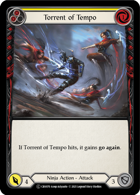 Torrent of Tempo (Yellow) [U-CRU070] (Crucible of War Unlimited)  Unlimited Rainbow Foil | Arkham Games and Comics