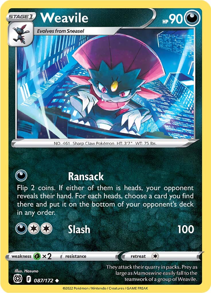 Weavile (087/172) [Sword & Shield: Brilliant Stars] | Arkham Games and Comics