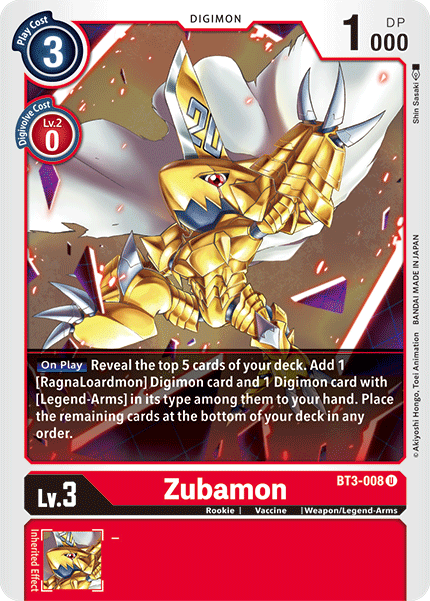 Zubamon [BT3-008] [Release Special Booster Ver.1.5] | Arkham Games and Comics