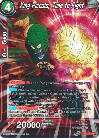 King Piccolo, Time to Fight (BT12-018) [Vicious Rejuvenation Prerelease Promos] | Arkham Games and Comics