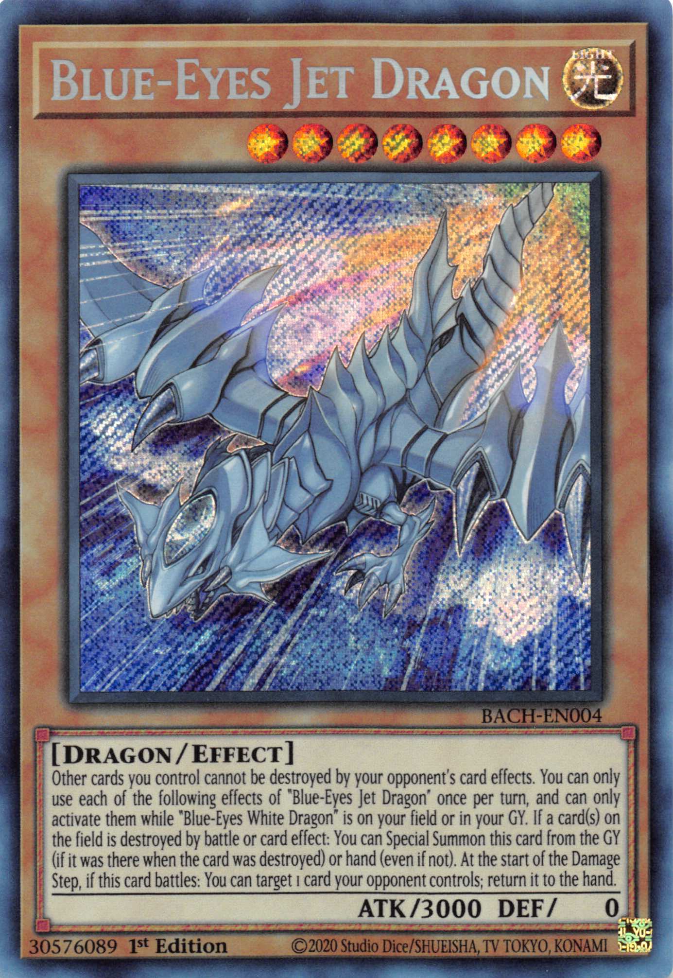 Blue-Eyes Jet Dragon [BACH-EN004] Secret Rare | Arkham Games and Comics