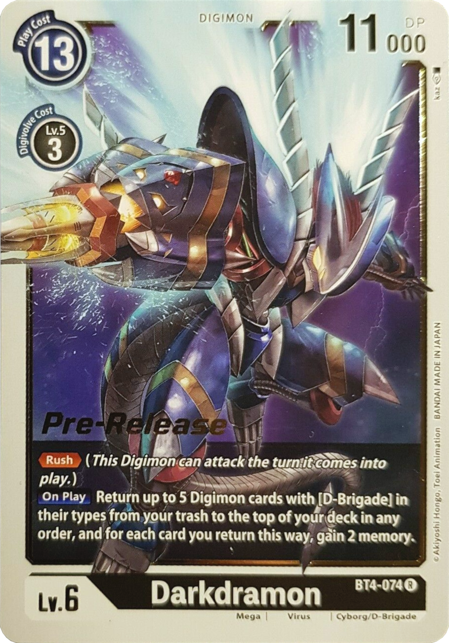 Darkdramon [BT4-074] [Great Legend Pre-Release Promos] | Arkham Games and Comics