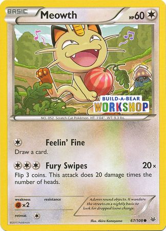 Meowth (67/108) (Build A Bear Workshop Exclusive) [XY: Roaring Skies] | Arkham Games and Comics