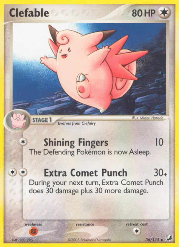 Clefable (36/115) [EX: Unseen Forces] | Arkham Games and Comics