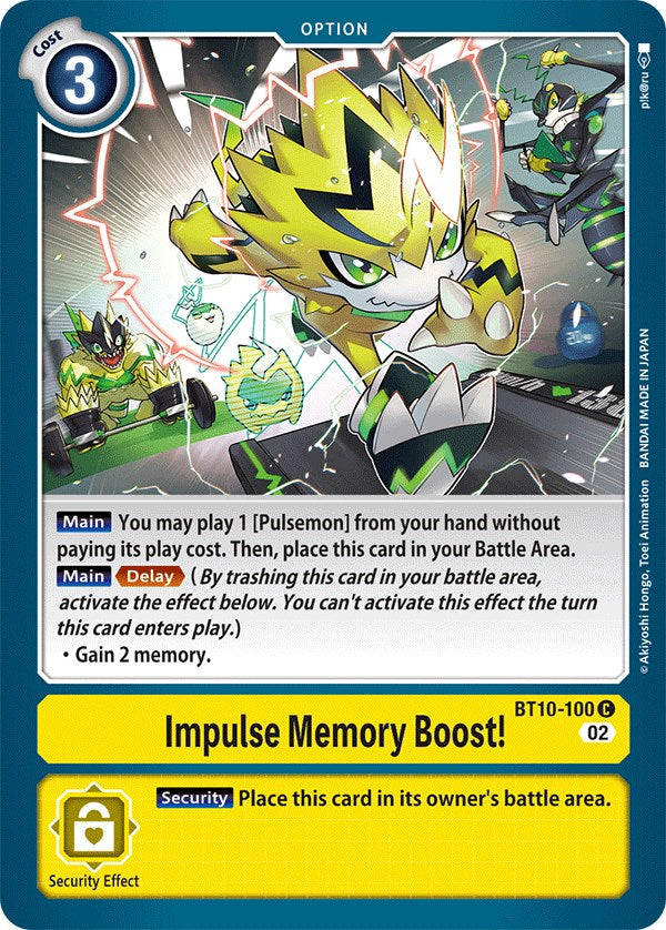 Impulse Memory Boost! [BT10-100] [Xros Encounter] | Arkham Games and Comics