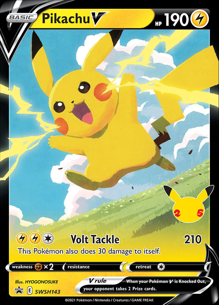 Pikachu V (SWSH143) (Celebrations) [Sword & Shield: Black Star Promos] | Arkham Games and Comics