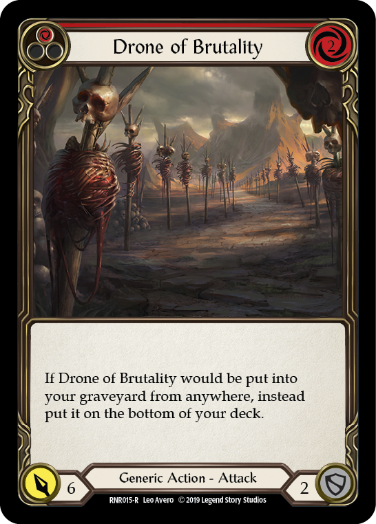 Drone of Brutality (Red) [RNR015-R] (Rhinar Hero Deck)  1st Edition Normal | Arkham Games and Comics