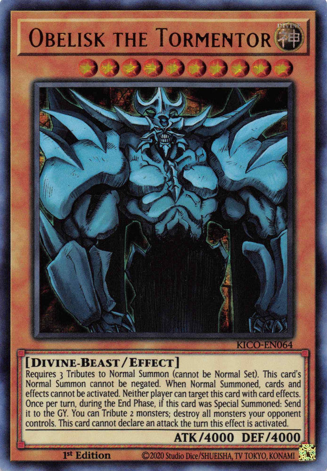 Obelisk the Tormentor (Ultra Pharaoh's Rare) [KICO-EN064] Ultra Pharaoh's Rare | Arkham Games and Comics