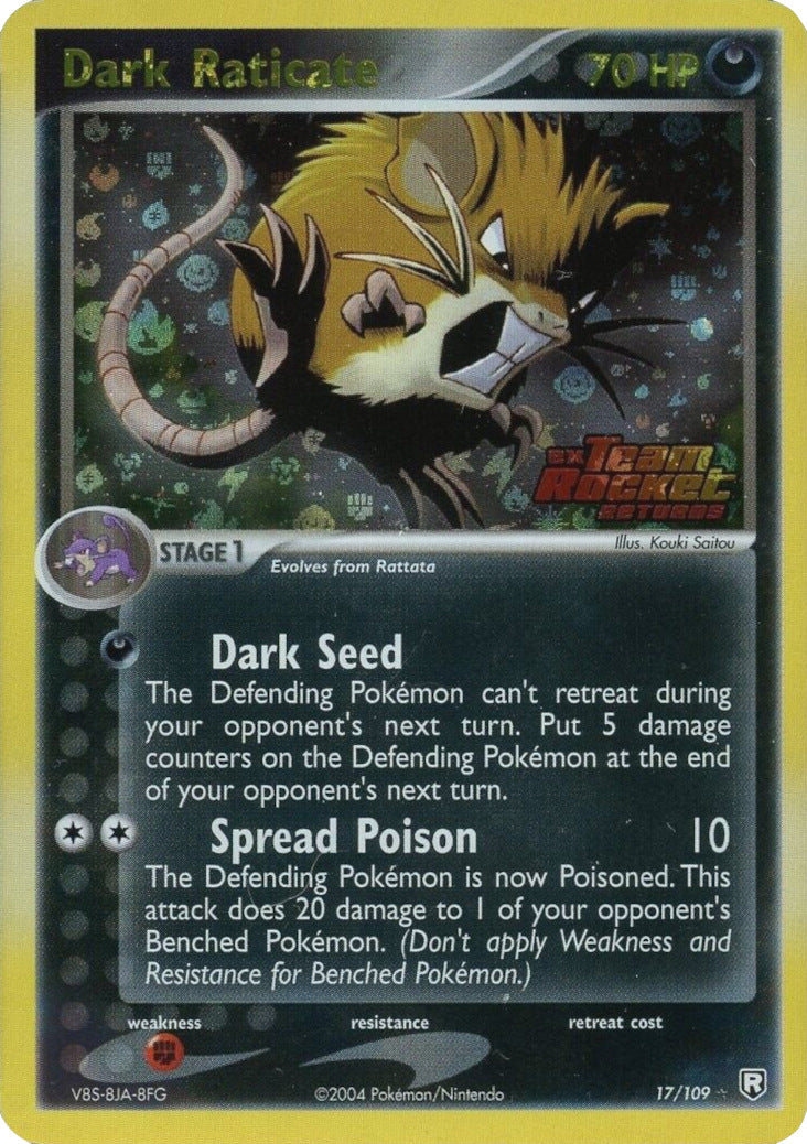 Dark Raticate (17/109) (Stamped) [EX: Team Rocket Returns] | Arkham Games and Comics